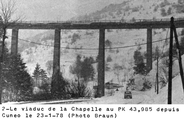 La linea del Tenda durante la ricostruzione - 2. Viadotto de la Chapelle, 1978.