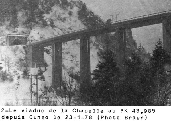 La linea del Tenda durante la ricostruzione - 2. Viadotto de la Chapelle, 1978.