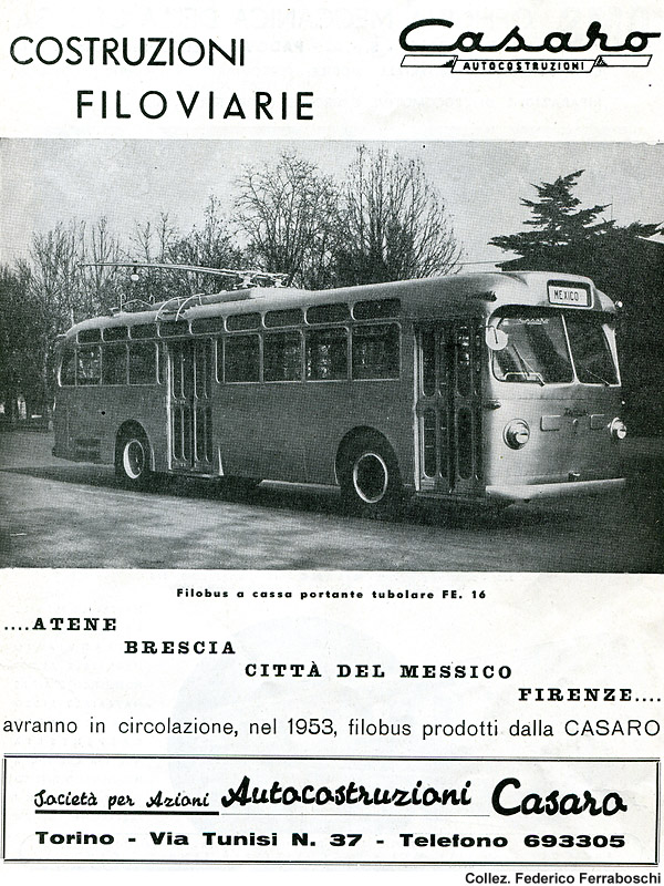 Pubblicit di filobus (anni '50) - Casaro (Messico).