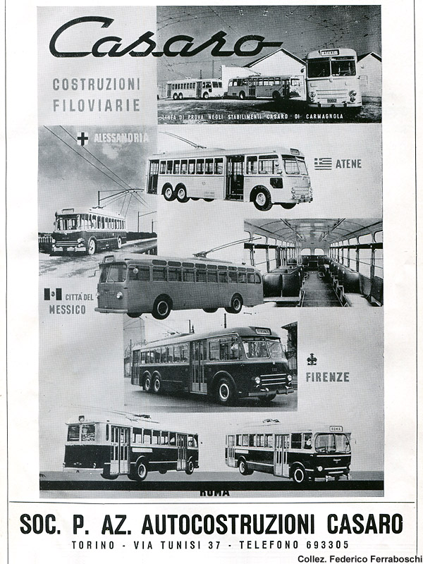 Pubblicit di filobus (anni '50) - Casaro.