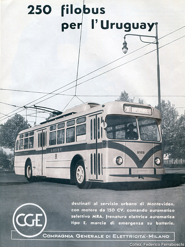 Pubblicit di filobus (anni '50) - Casaro (Montevideo).