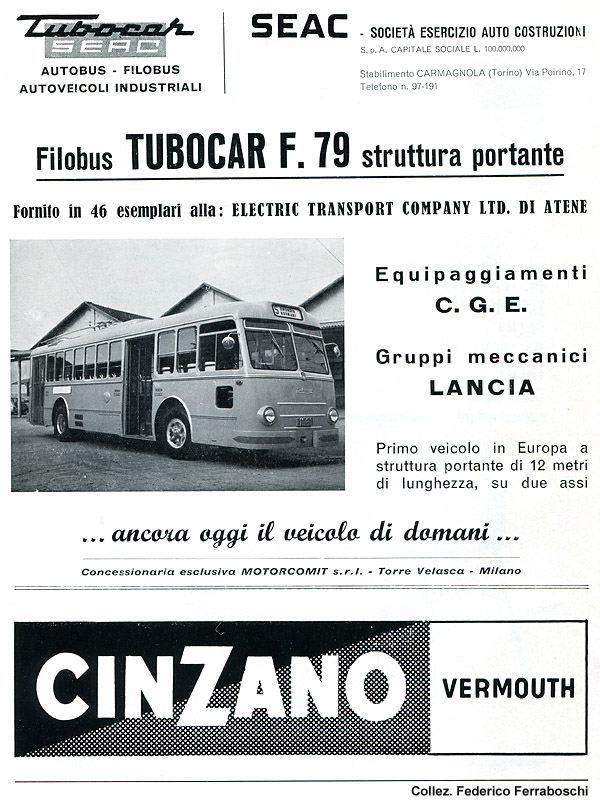 Pubblicit di filobus (anni '50) - Casaro (Atene).