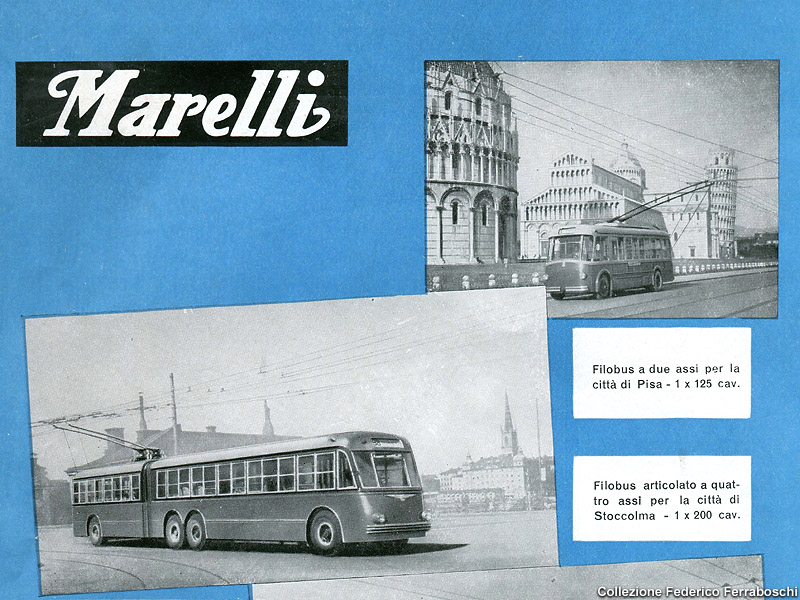 Pubblicit di filobus (anni '50) - Marelli.