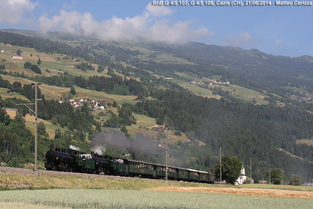 Treni storici - G 4/5 107, 108, Cazis.