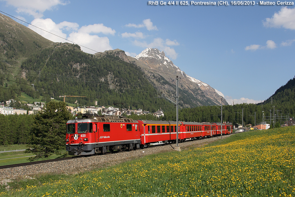 Primavera-Estate - Ge 4/4 II 625, Pontresina.