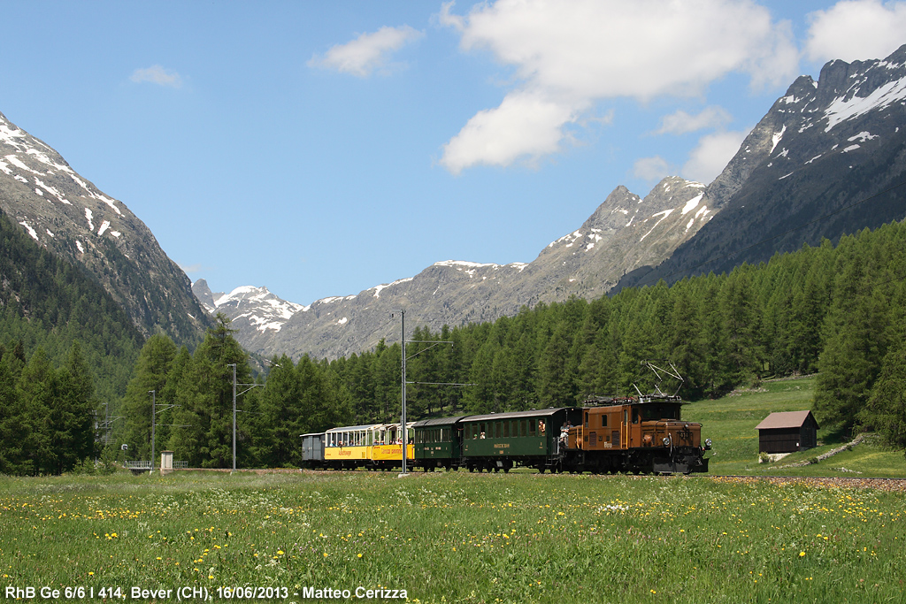 Treni storici - Ge 6/6 I 414, Bever.