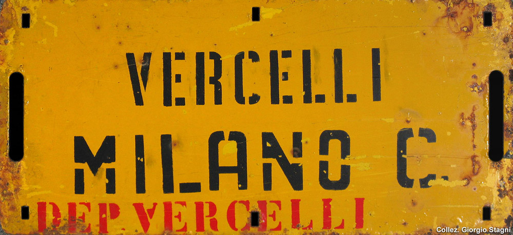 Cartelli di percorrenza - Locale Vercelli-Milano.