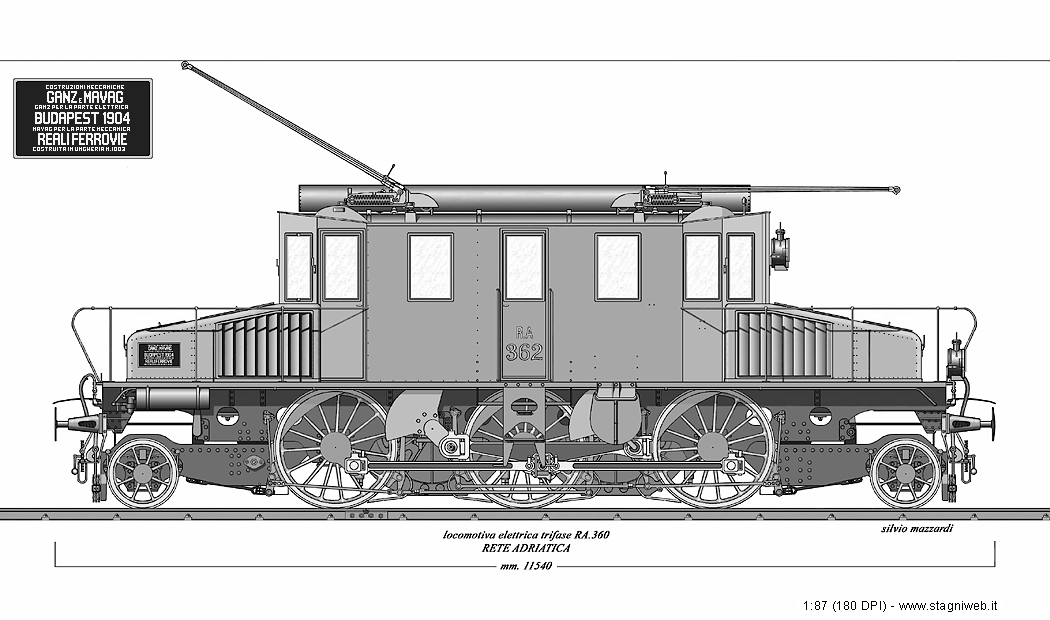 Locomotive elettriche trifasi - E.360 RA