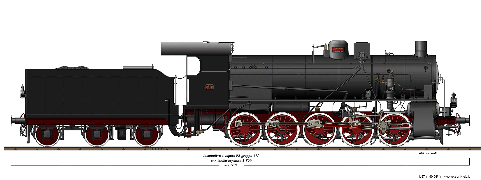 Locomotive a vapore con tender separato - Gr. 471