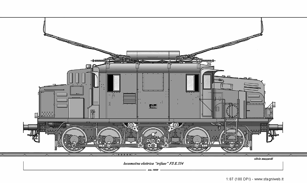 Locomotive elettriche trifasi - E.554