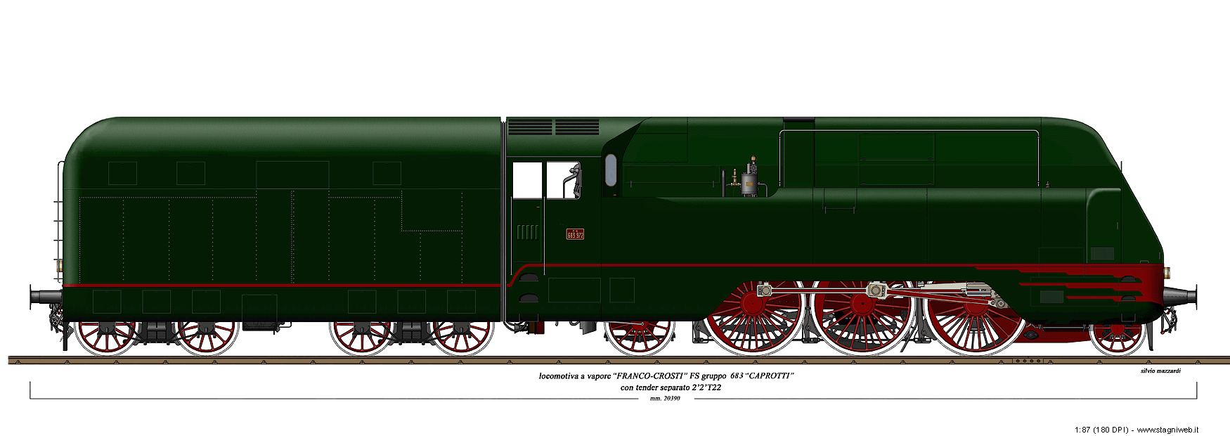 Locomotive a vapore - Gr. 683 Franco-Crosti carenata