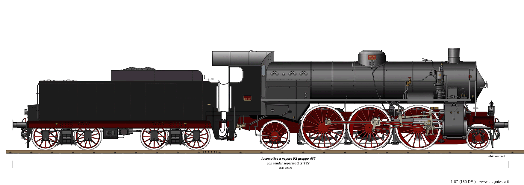 Locomotive a vapore con tender separato - Gr. 685