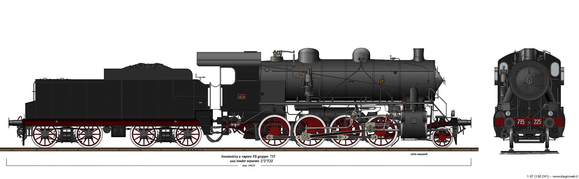 Locomotive a vapore - Gr. 735