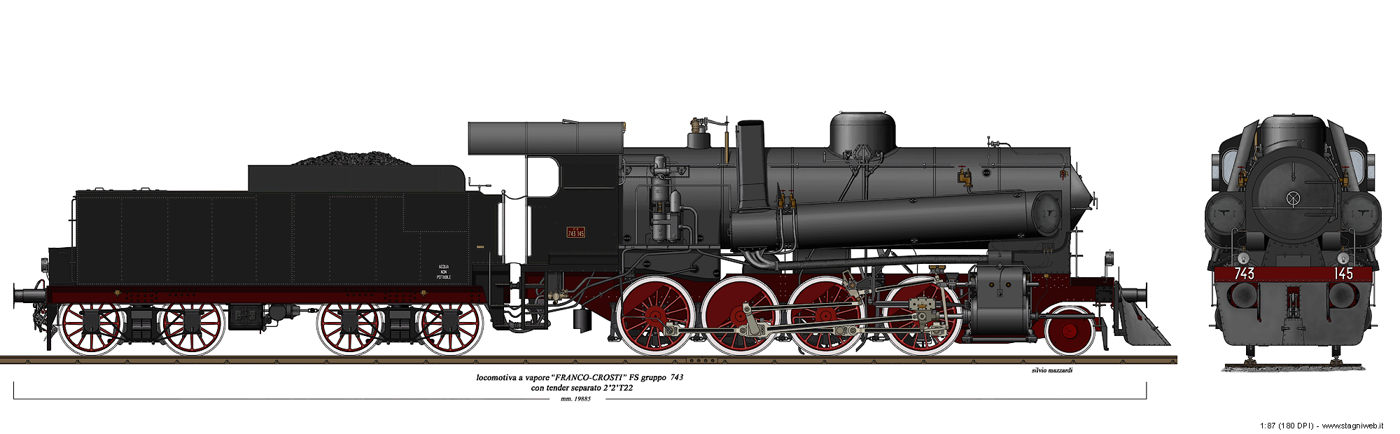 Locomotive a vapore - Gr. 743 Franco-Crosti
