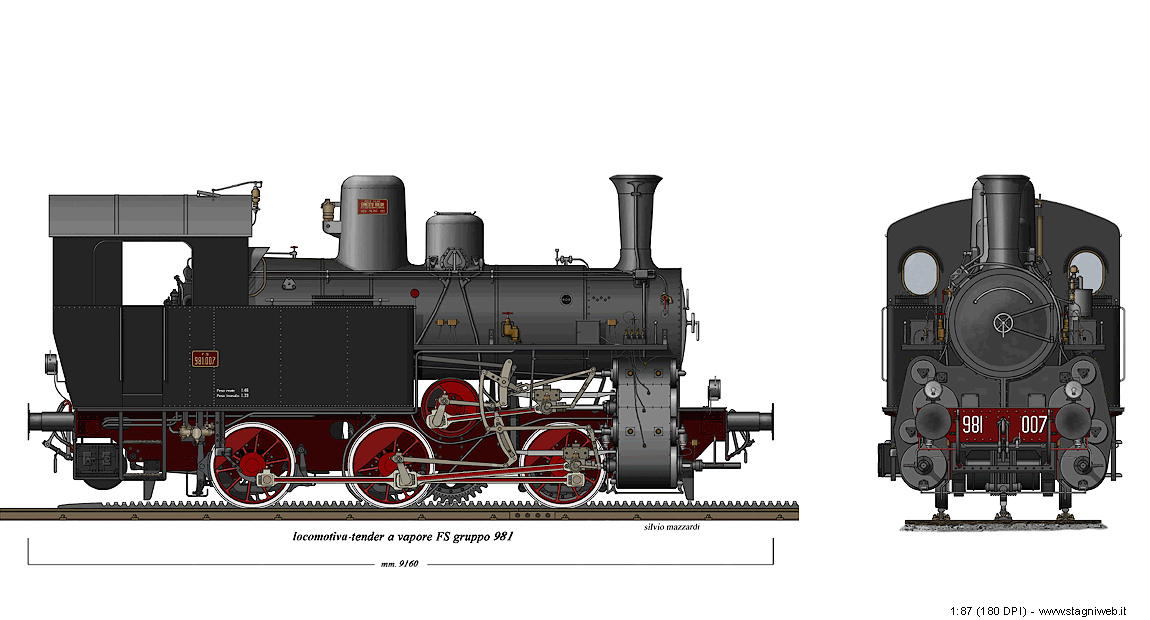 Locomotive a vapore - Gr. 981