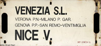 Cartelli di percorrenza - Espresso Venezia-Nice.
