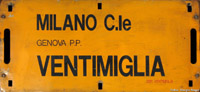 Cartelli di percorrenza - Interregionale Milano-Ventimiglia.