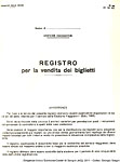 Moduli della Dirigenza Unica - Registro per la vendita dei biglietti.