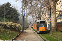 Tram a Milano - V.le V. Veneto.
