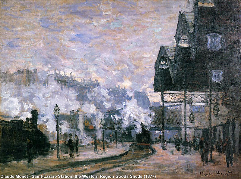 Claude Monet (1840-1926) - Saint-Lazare Station, the Western Region Goods Sheds (1877)