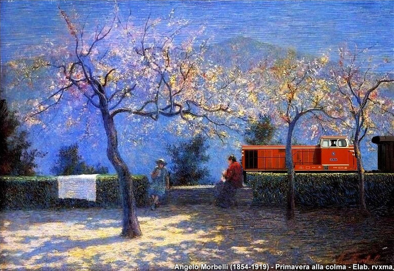 Un treno dentro il quadro! - Angelo Morbelli (1854-1919)