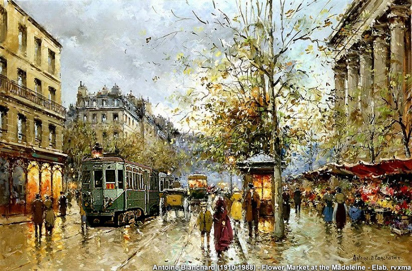 Un treno dentro il quadro! - Antoine Blanchard (1910-1988)