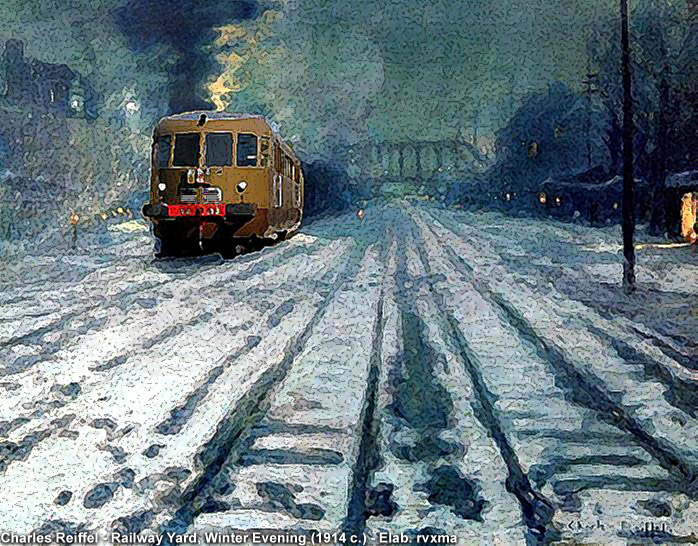 Un treno dentro il quadro! - Charles Reiffel (1862-1942)