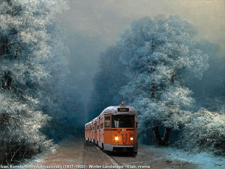 Un treno dentro il quadro! - Ivan Konstantinovic Ajvazovskij (1817-1900)