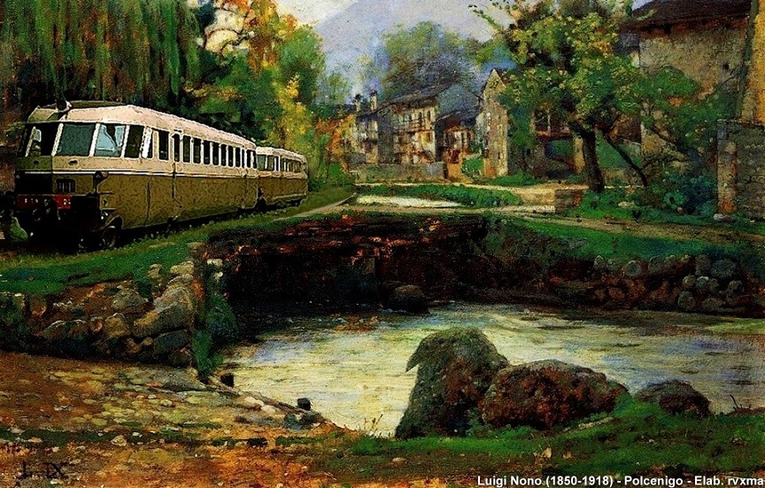 Un treno dentro il quadro! - Luigi Nono (1850-1918)