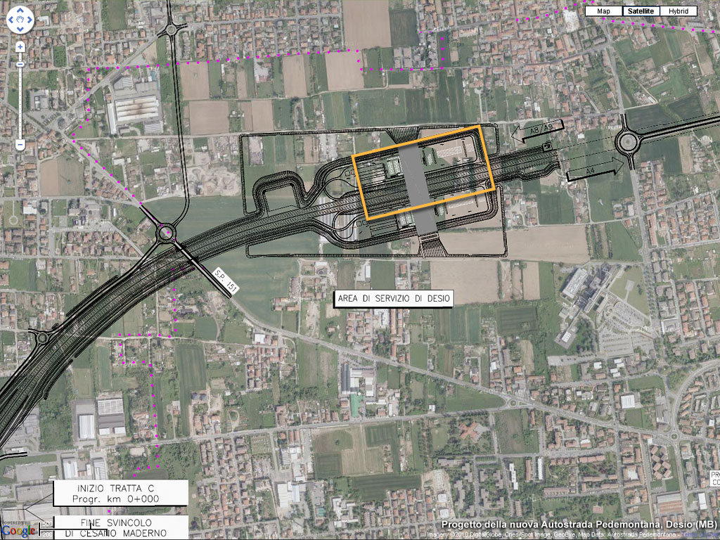 La nuova Pedemontana lombarda - Pedemontana, area di servizio di Desio.