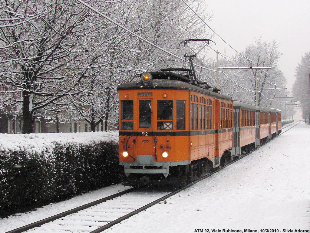 Neve sulla città - Tranvia Milano-Limbiate.