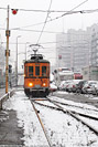 Neve sulla citt - Tranvia Milano-Limbiate.