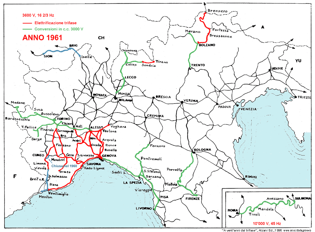 La rete trifase - Anno 1961.