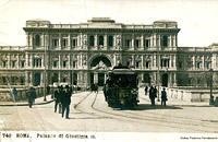 Cartoline di tram romani - Palazzo di Giustizia.