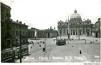 Cartoline di tram romani - San Pietro.