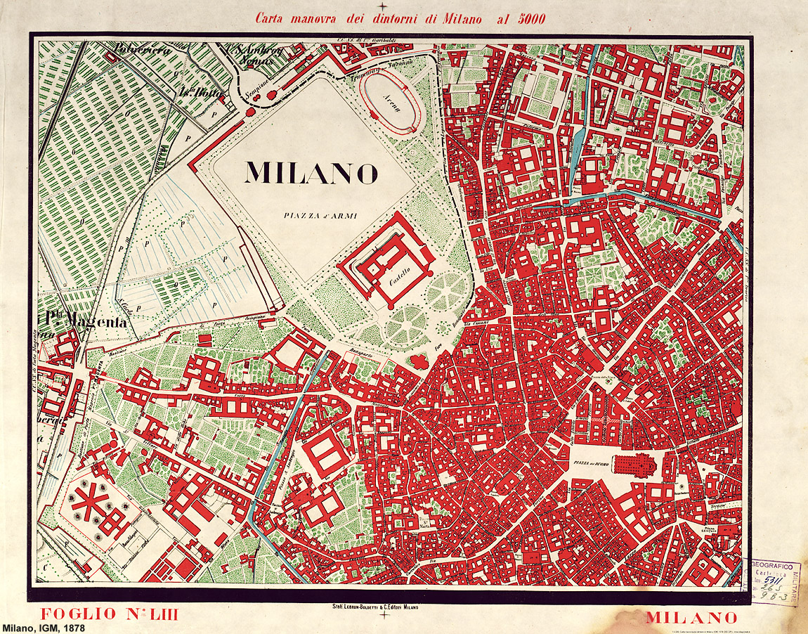 Carta manovra dei dintorni di Milano - Foglio 53 (Milano Centro)