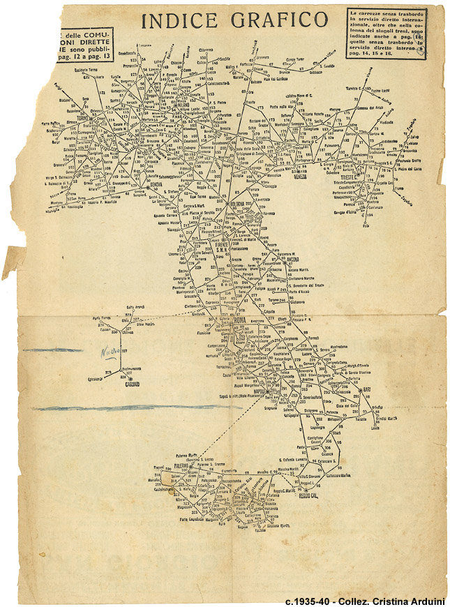 Carte ferroviarie - Indice grafico, c.1935-40.