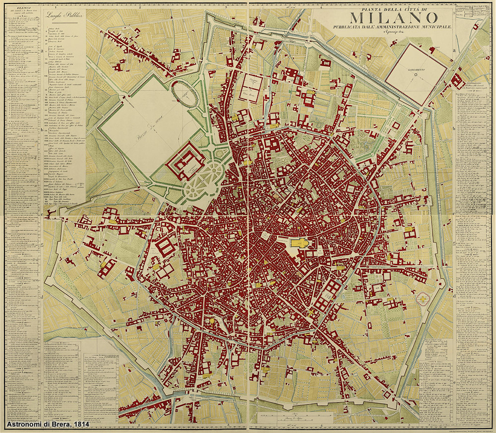 Milano, 1814 - Carta degli Astronomi di Brera