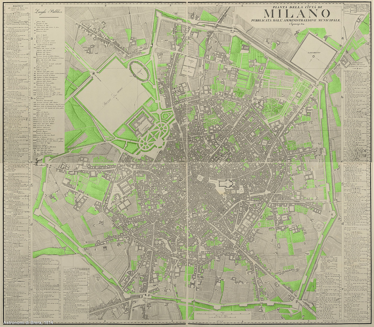 Milano, 1814 - Prati e giardini.