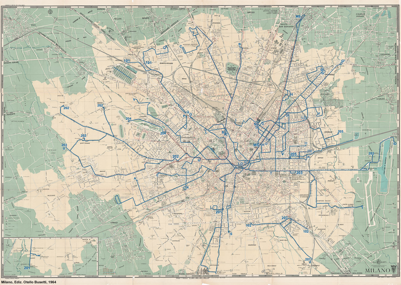 Milano 1964 - Milano, 1964, bus.