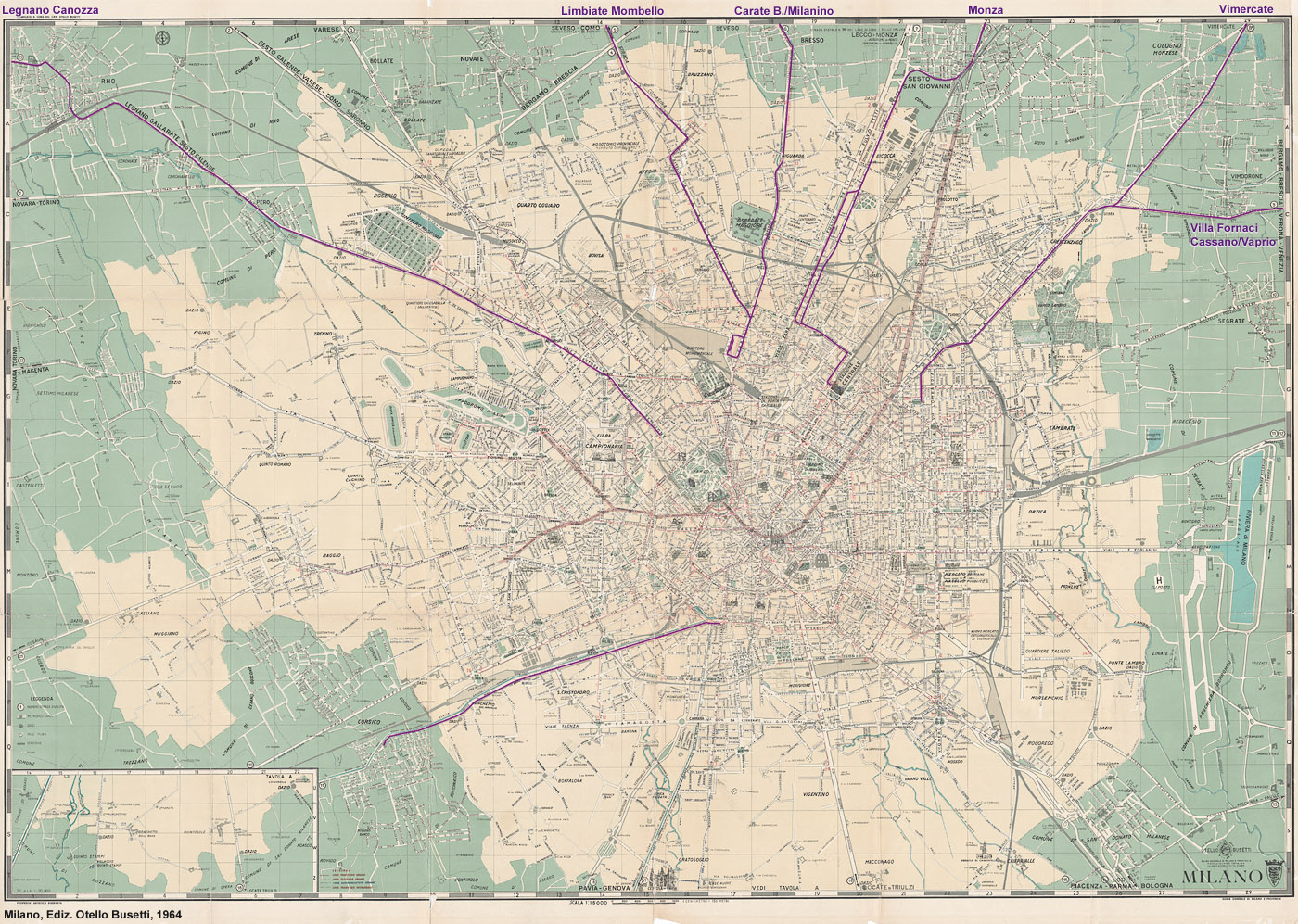 Milano 1964 - Milano, 1964, tram interurbani.