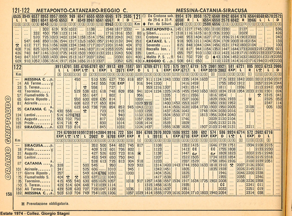 Orario Estate 1974 - Estate 1974 - C