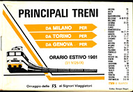 Principali treni - Estate 1981