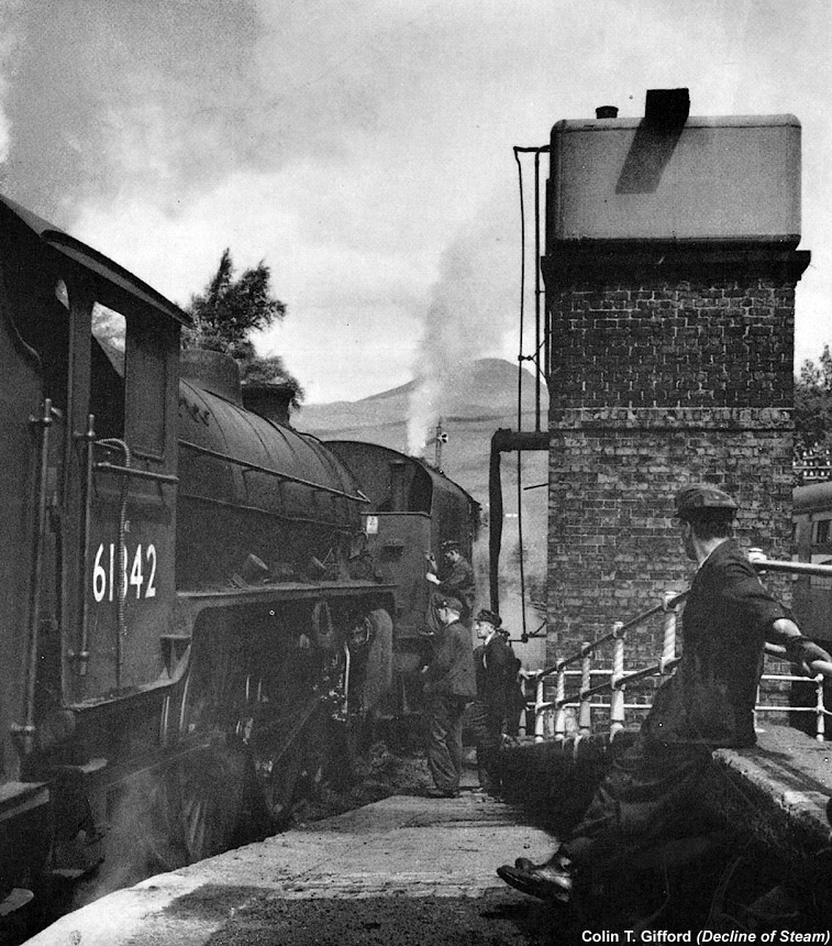 Decline of Steam, by Colin T. Gifford - Pause at Crianlarich.