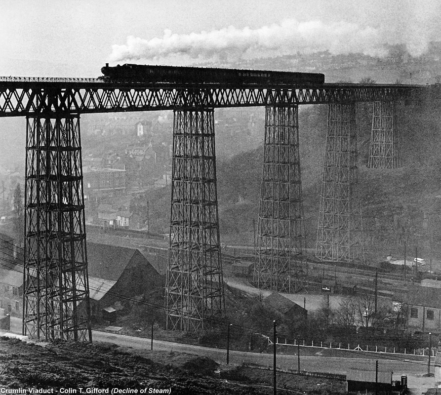 Decline of Steam, by Colin T. Gifford - Crumlin Viaduct.