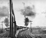 Decline of Steam, by Colin T. Gifford - Kensington Olympia-Clapham Junction train at Latchmere Junction.