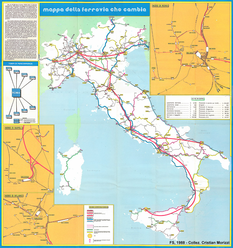 Mappa della ferrovia che cambia (FS 1988) - Mappa della ferrovia che cambia.