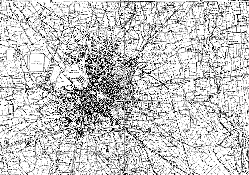 Milano - Milano (fogli: ovest, est) - IGM, 1:25.000, 1888