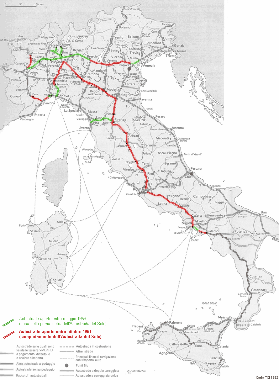 Sviluppo della rete autostradale italiana - 1964: conclusione dell'Autostrada del Sole