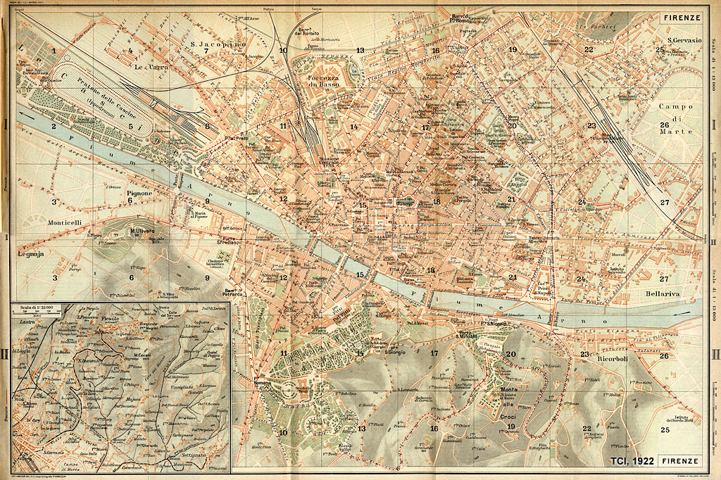 Citt italiane, anni '20 - Firenze - TCI, Guida d'Italia, 1922.